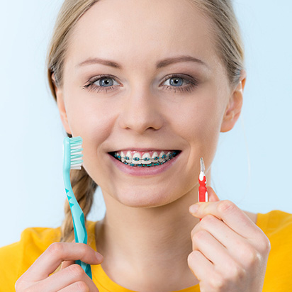 brushing and flossing